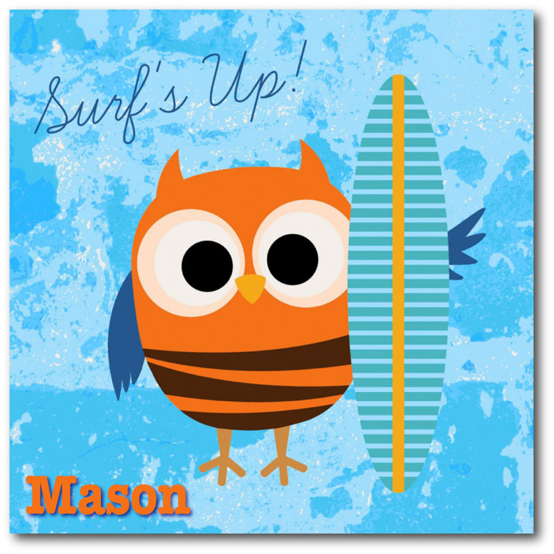 Décalcomanie murale personnalisée hibou snowboarding, H 30 po x l 30 po, Oui