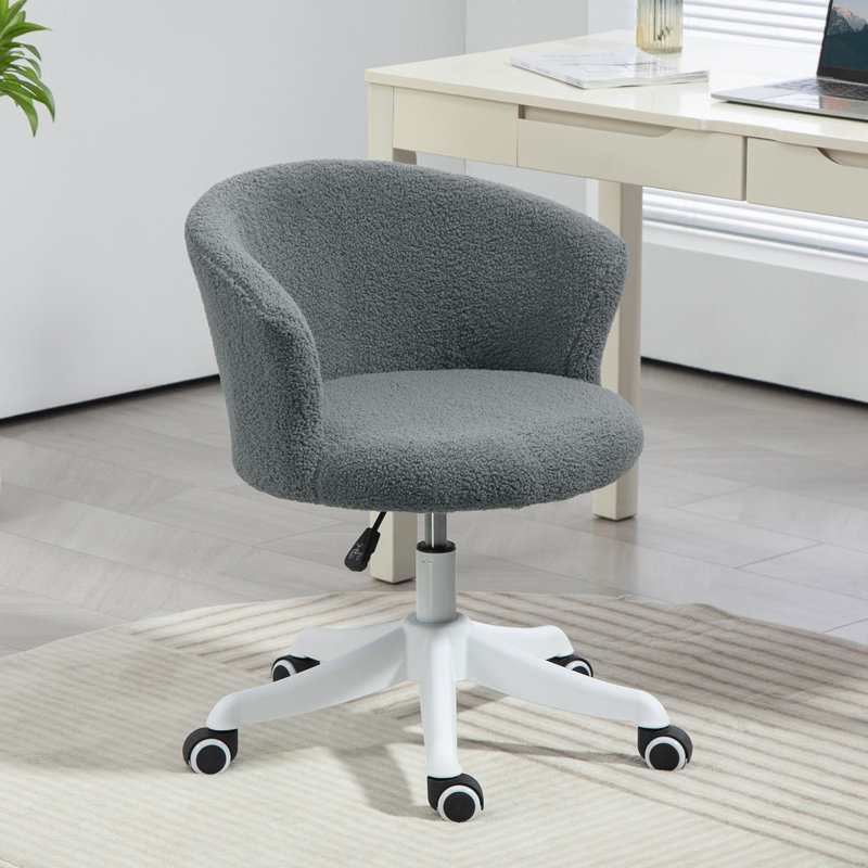 Chaise de bureau Fluffy avec hauteur réglable, sans accoudoirs, gris