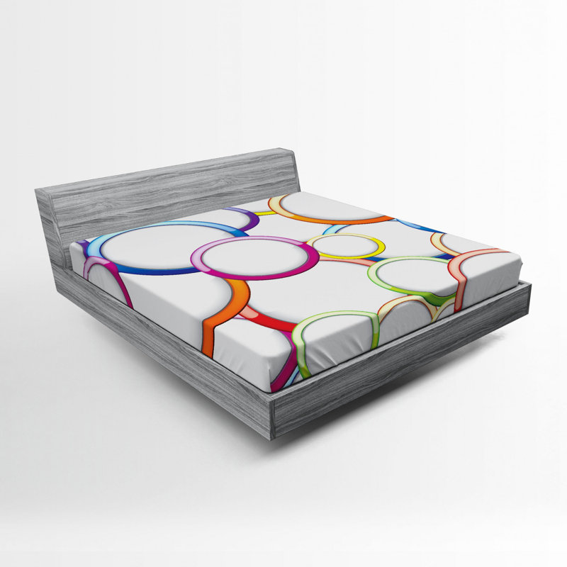 Microfiber Geometric Fitted Sheet, Full Fitted Sheet