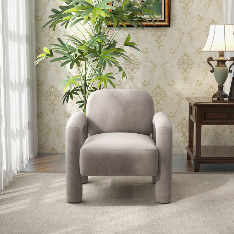 Velvet Armchair, Grey