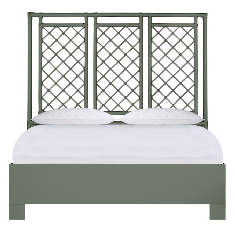 X & Diamond Low Profile Standard Bed, Queen, Evergreen