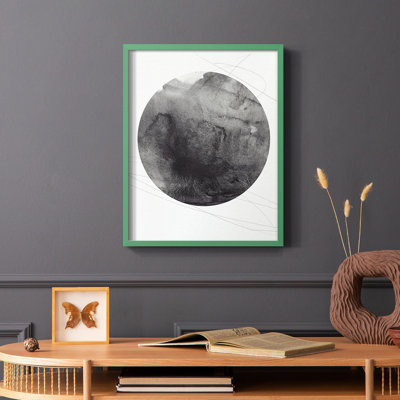Graphite Moon I Framed Print - Solid Wood