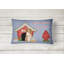 Coussin lombaire bleu intérieur/extérieur moderne dog house