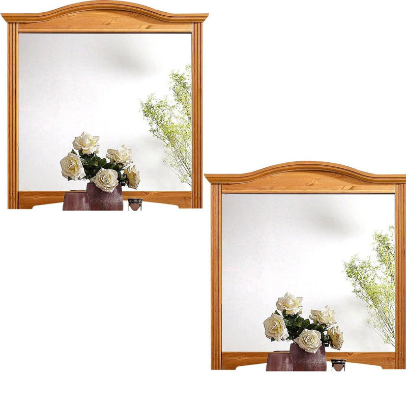 Dooling Wood Wall Mirror, Natural Brown Oil