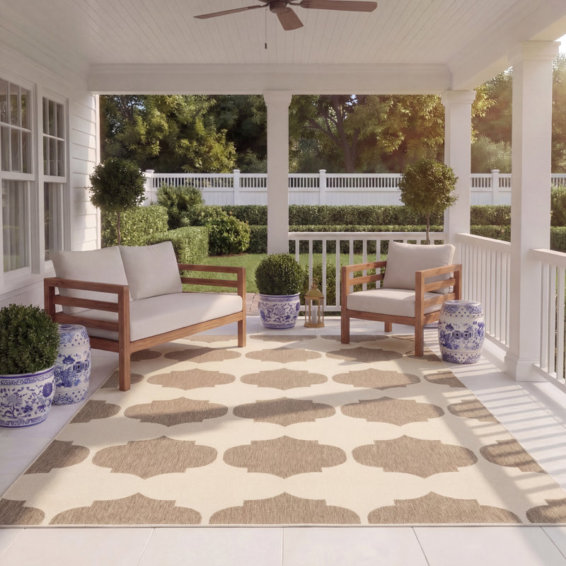 Herefordshire Performance Geometric Indoor/Outdoor Area Rug, Rectangle 8' x 11'