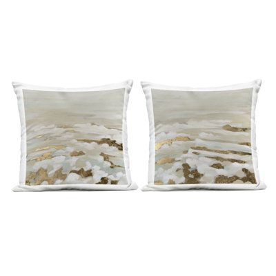 Ensemble de coussins d'extérieur à imprimé abstrait 2 pièces Abstract Ocean Romance par June Erica Vess
