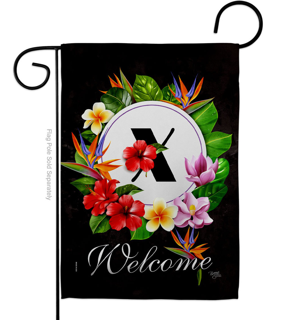 Double Sided 18.5'' H x 13'' W Polyester Garden Flag Breeze Decor Monogram 