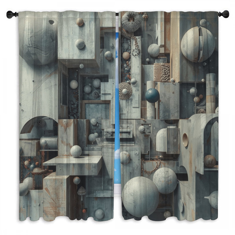 Rideaux obscurcissant et obscurcissant avec structures à géométrie complexe - 2 panneaux, 40 po x 61 po - 2 panneaux