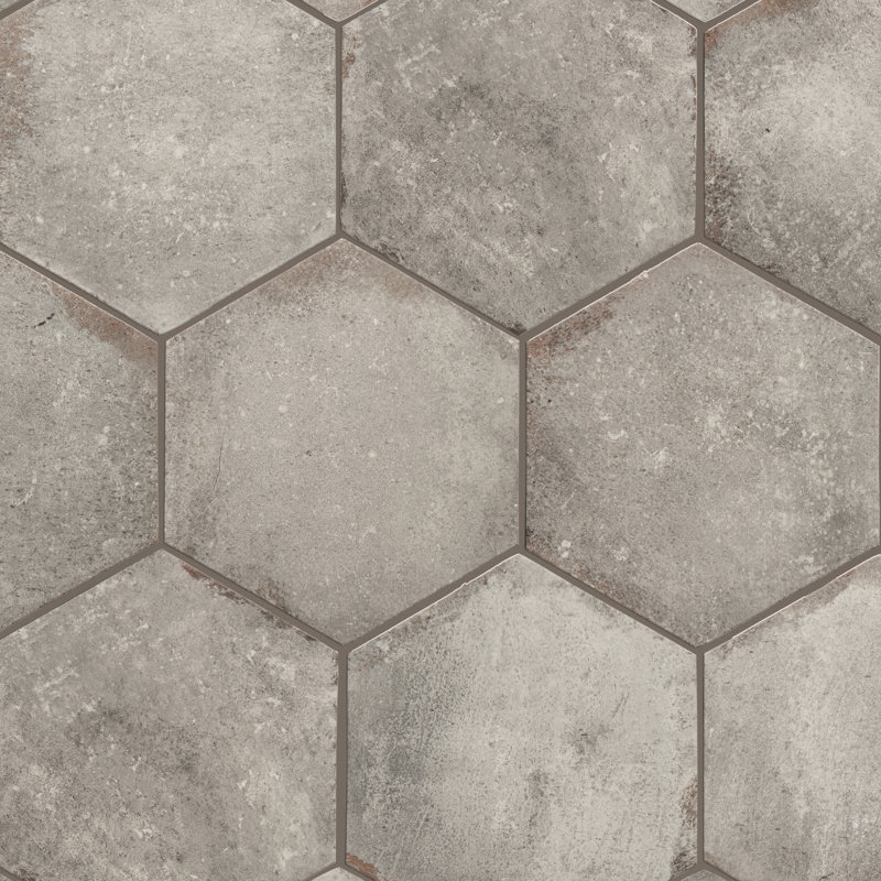 D'Anticatto 11" x 13" Porcelain Stone Look Wall & Floor Tile, Grigio