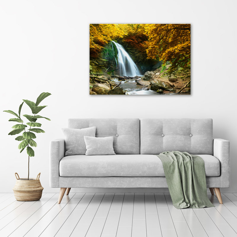 Waterfall In The Forest - No Frame Print on Glass
