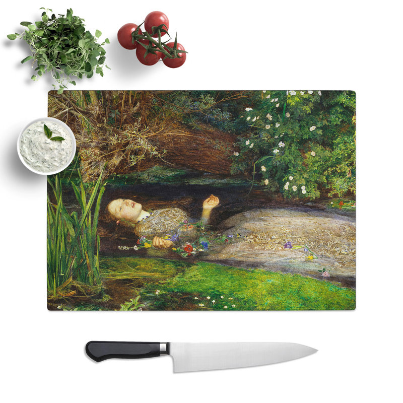Ophelia by John Everett Millais Chopping Board, 0.4cm H x 20cm W x 28.5cm L