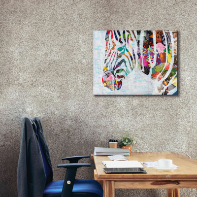 'Zebra' by Artpoptart, Canvas Wall Art