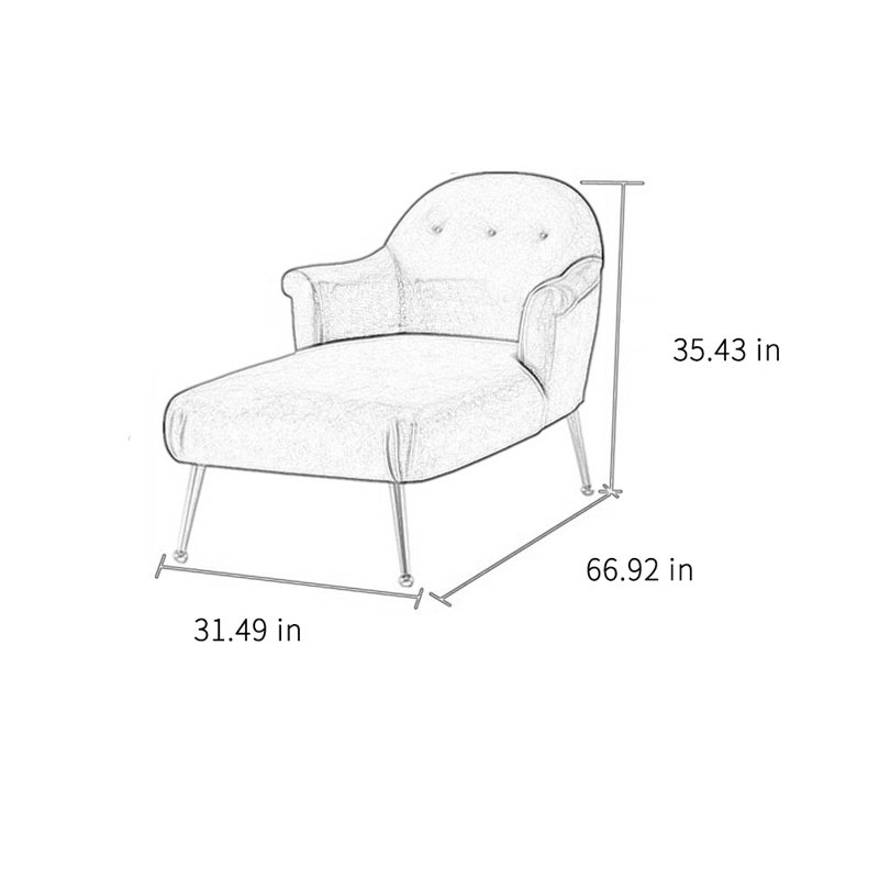 Chaise longue simple et confortable, Beige