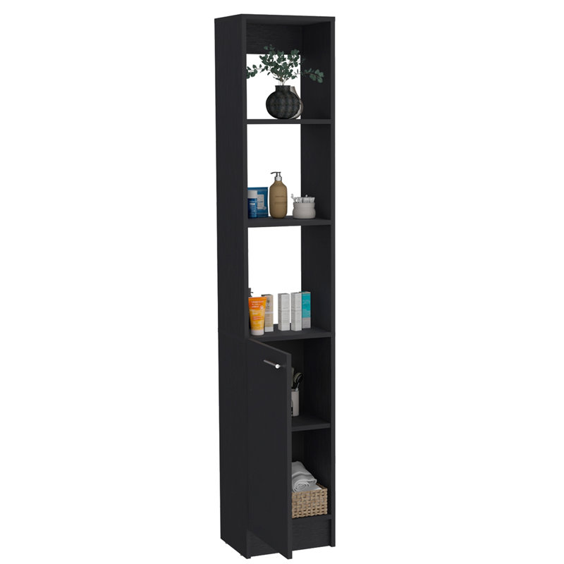 Armoire de rangement en lin Parks, Noir, noir, noir, noir