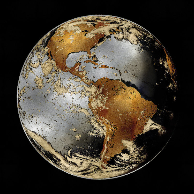 «World Turning II», impression sur toile, H 18 po x l 18 po x P 1,5 po, Toile tendue, Pas de tapis
