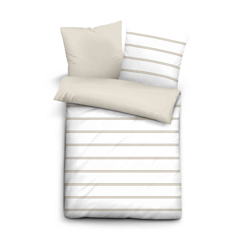 CINQUE Renforce bed linen 0041701 Rome, Basalt, Queen Duvet Cover Set + 1 Pillowcase