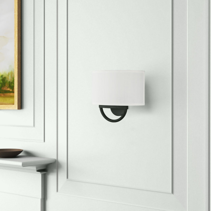 Appliques murales blanches en tissu, Noir mat, Noir mat