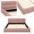 Chenille Upholstered Bed Frame With Headboard-86317125-79657152