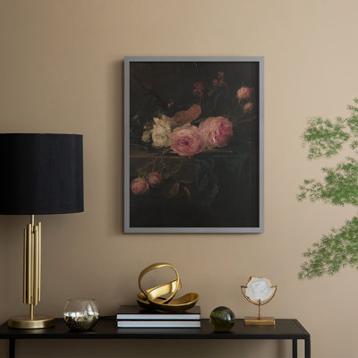 Impression florale vintage encadrée Cxxiv - bois massif