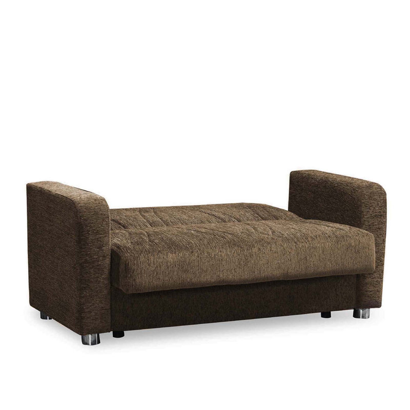 Causeuse convertible rembourrée avec rangement, Beige
