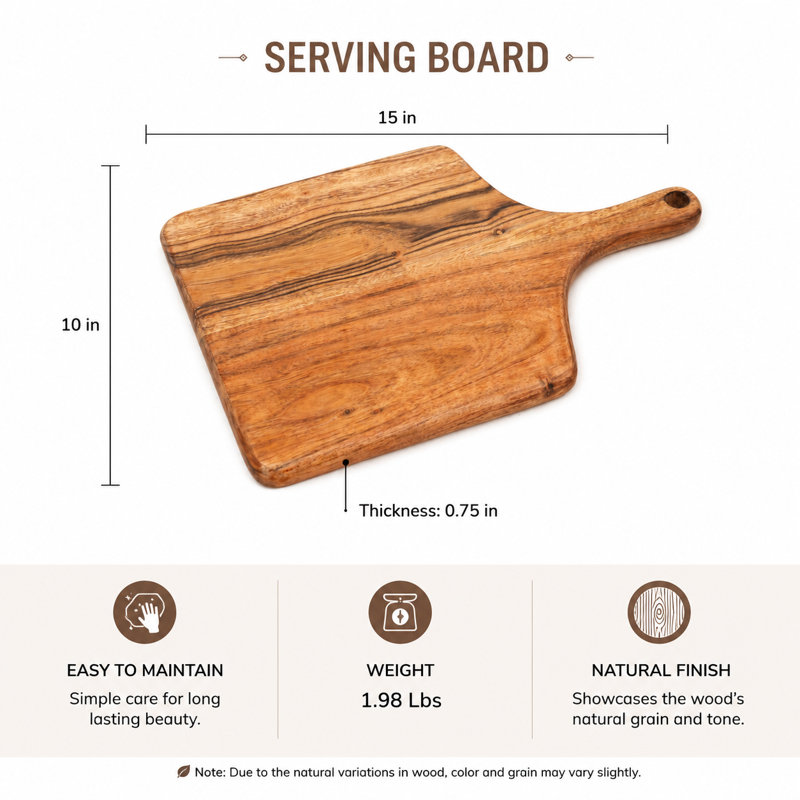 Handmade Acacia Wood Cutting Board Chopping Serving Paddle Board