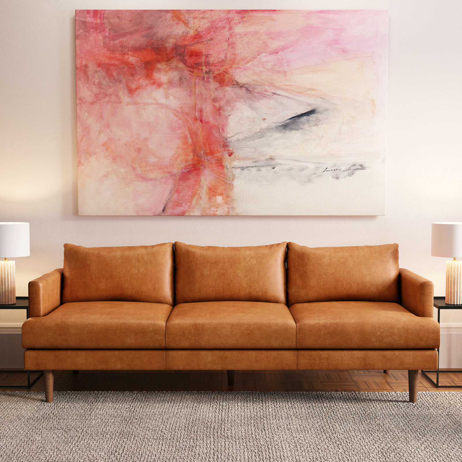 Girona 88" Genuine Leather Sofa