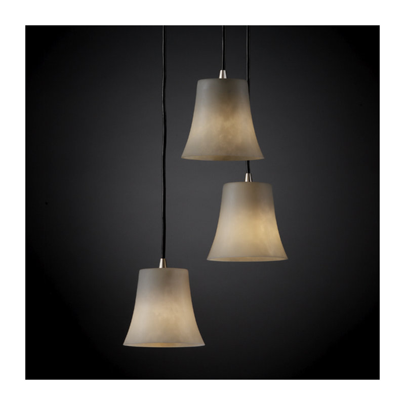 Luminaire suspendu conique à 3 lumières Healion, Bronze foncé, Cylindrique conique court