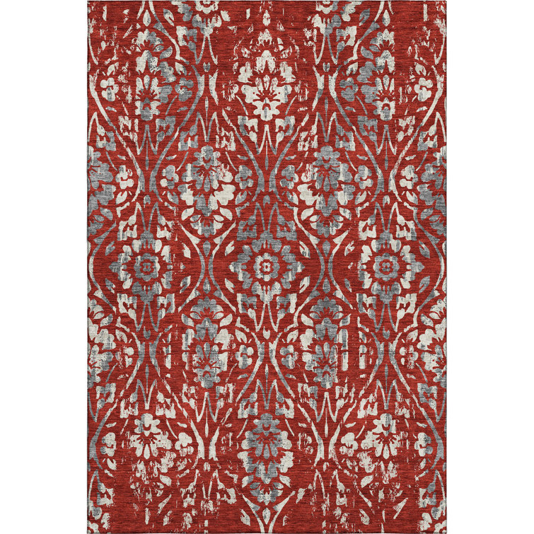 Premium Machine Washable Prisco Red Rug