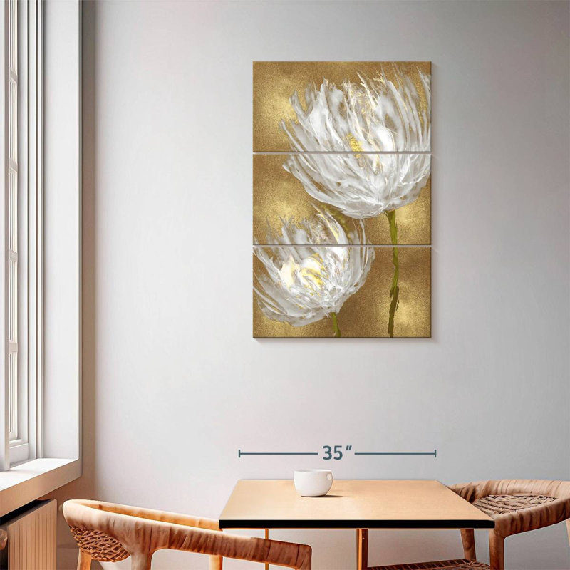 Avery Tulips On Gold II, 57" H x 36" W