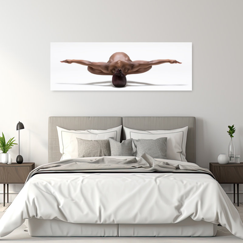 «Graceful Nude Balance Elegant Minimalist Abstract», art mural, H 20 po x l 60 po