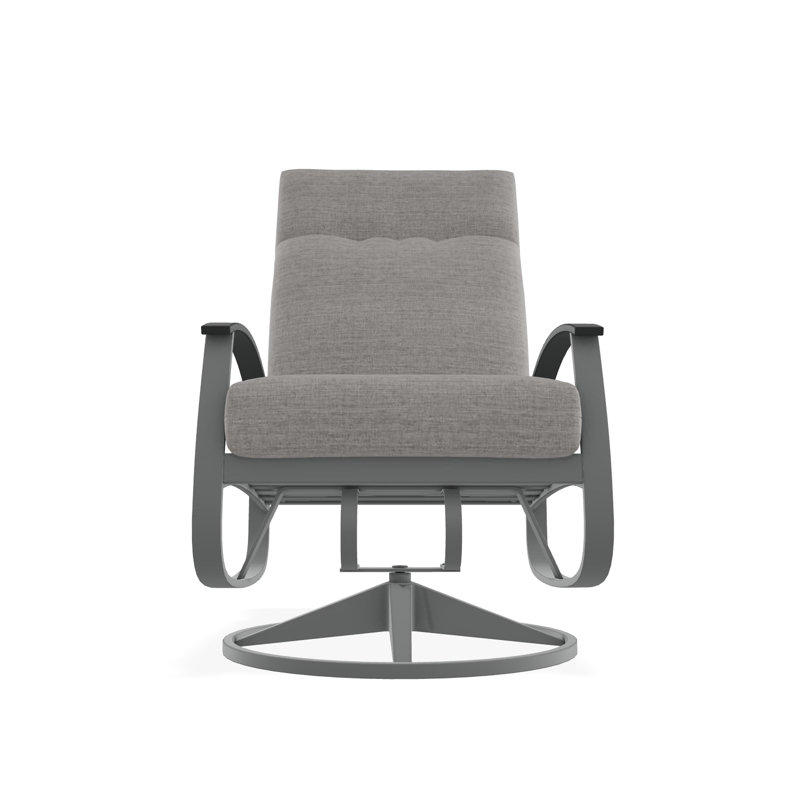 Belle Isle Outdoor Lounge Chair, Graphite, Grasscloth Cloud