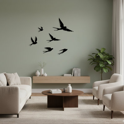 Décoration murale 5 oiseaux en métal