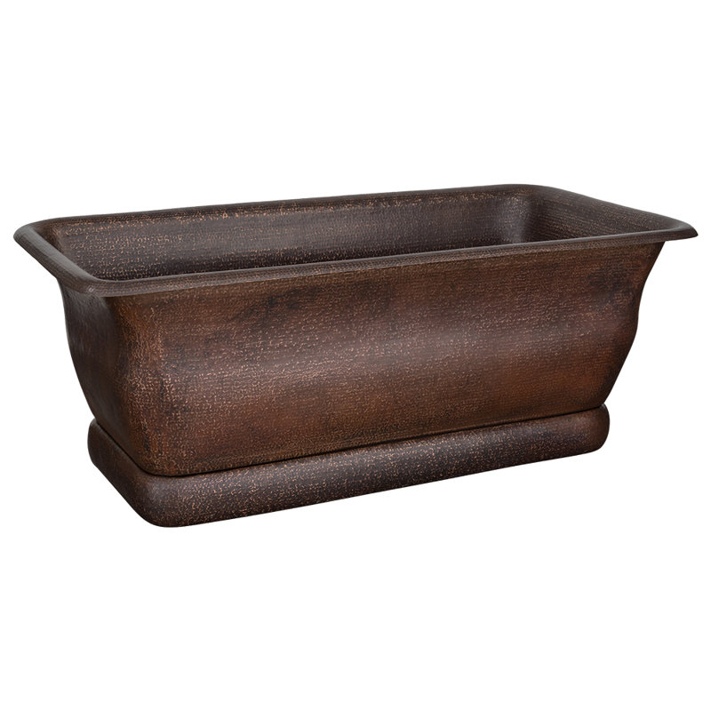 66" Hammered Copper French Curved Style Bathtub