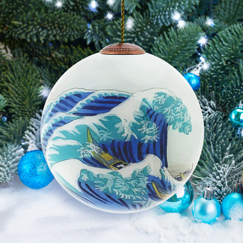 Farbstudie Quadrate 4'' Handmade Glass Ball Ornament