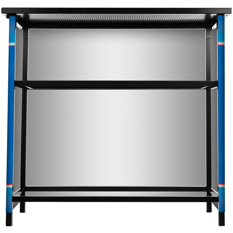 Compact Metal 2-Shelf Portable Bar Table with Carrying Case