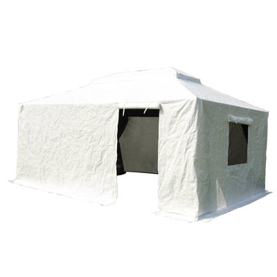 12'X16' Gazebo Cover For - All Season Waterproof Enclosure With Sidewalls & Mesh Windows From Harsh Elements Windproof And Enclosed Convert To Dry Storage
