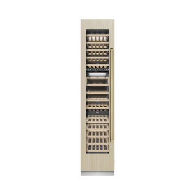 ZLINE Autograph 18 in. 9.0 cu. ft. Triple Zone 68 Bottle Panel Ready Hinge Column Wine Cooler with Accents | Fridge.com