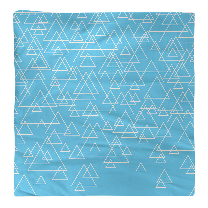 Serviette en coton à triangles de dispersion, Bleu, H 0,1 po x l 22 po x P 22 po, Sergé de polyester