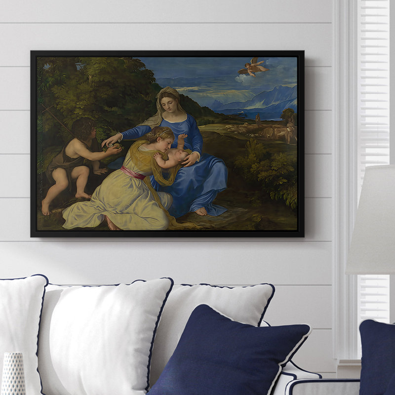 La Madone Aldobrandini, 1532 - Titien (Tiziano Vecelli) - Toile tendue avec châssis, 16 x 24, Noyer