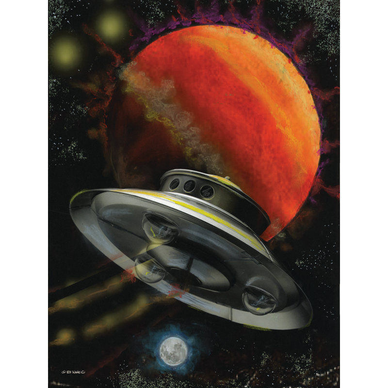 «Up in Space I» par Ed Wargo - reproduction sur toile tendue, H 18 po x l 12 po x P 1,25 po