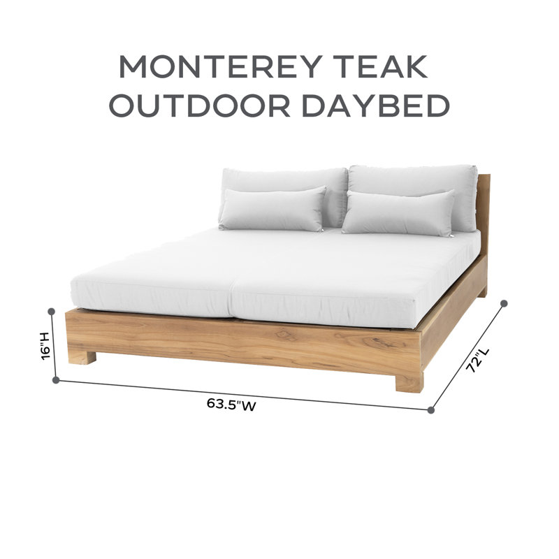 Monterey Teak Outdoor Daybed Lounger, Natural