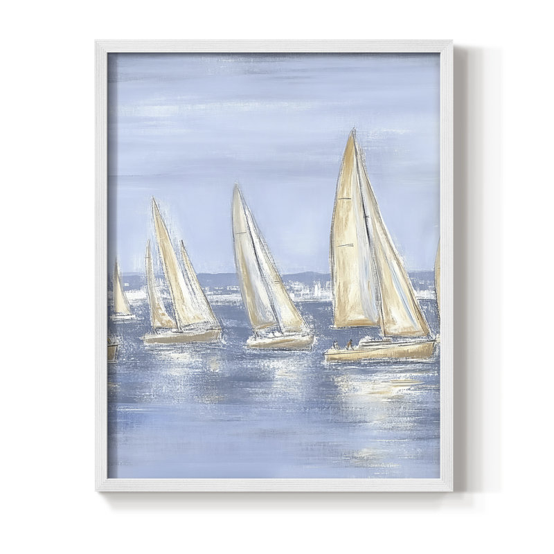 NAUTICAL Series VI, reproduction encadrée - bois massif, H 11 po x l 9 po, Blanc