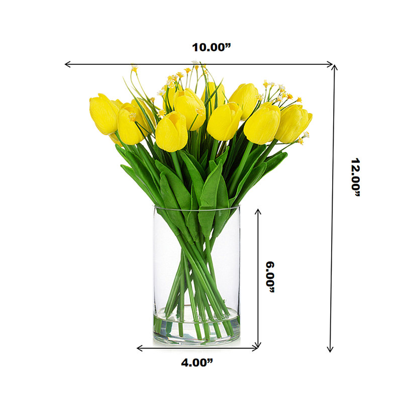Arrangement floral de tulipes dans un vase, Jaune
