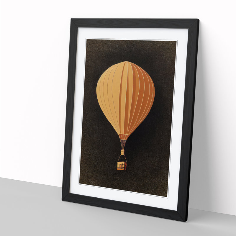 Pyrogi Hot Air Balloon Expression - Picture Frame Print, Black, 64cm H x 46cm W x 2cm D