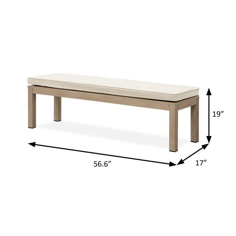Banc contemporain l 56,6 po, naturel / beige