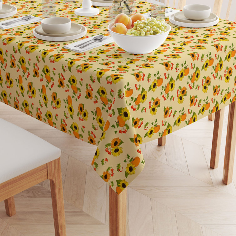 East Urban Home Rectangle Thanksgiving Cotton Tablecloth | Wayfair