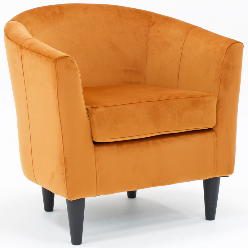 Fauteuil demi-tonneau l 31,5 po Kronos, Velours Chantal Performance Performance, Noir