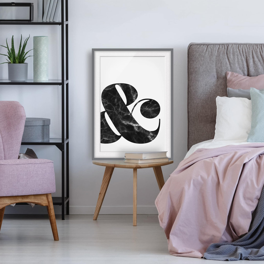 Gerahmtes Papierbild Ampersand Marmor