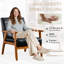 Chaise d'appoint, fauteuil de style Mid-Century moderne avec structure en bois massif, fauteuil de salon, chambre à coucher - noir-520597355