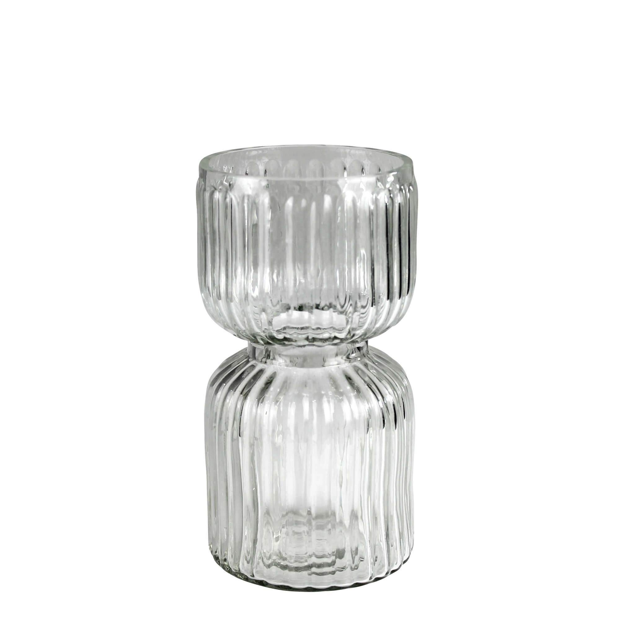 Vulp Vase George Oliver Ribbed Bulb Vase, Glass - Sm | Wayfair